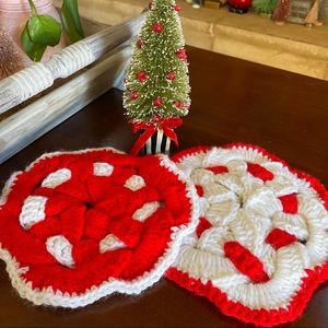 Vintage Crochet Kitchen Pot Hot Pads Retro